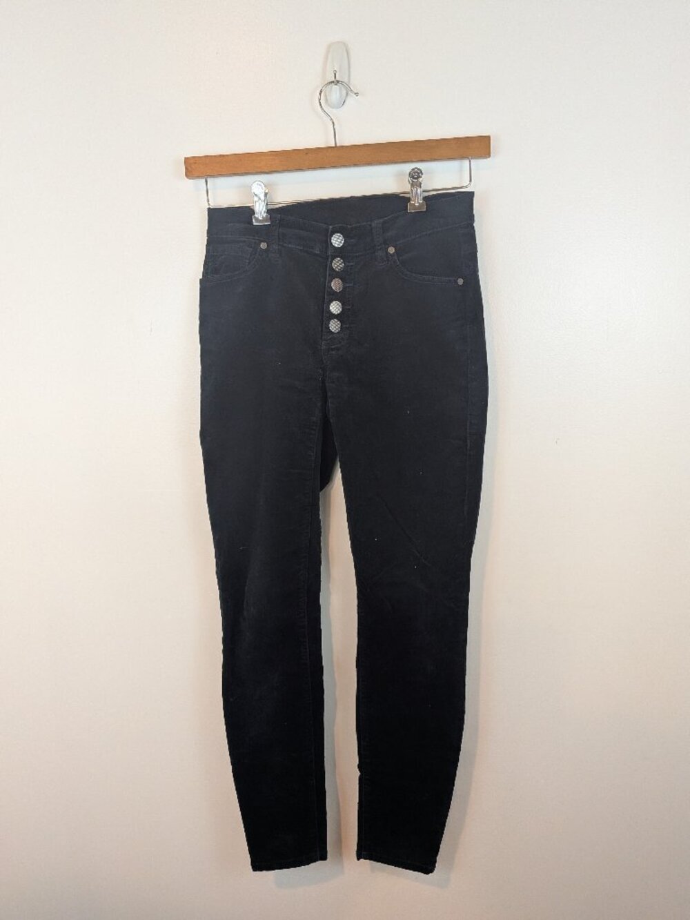 cAbi Black Buttonfly Corduroy Pants, Sz 2
